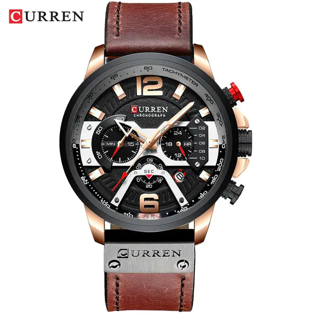 Tactical Elegance Leather Watch