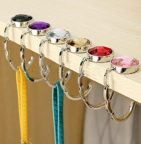 Portable Metal Foldable Bag Purse Hook Handbag Hanger Purse Hook Handbag Holder Shell Bag Folding Table Hook 7 Color