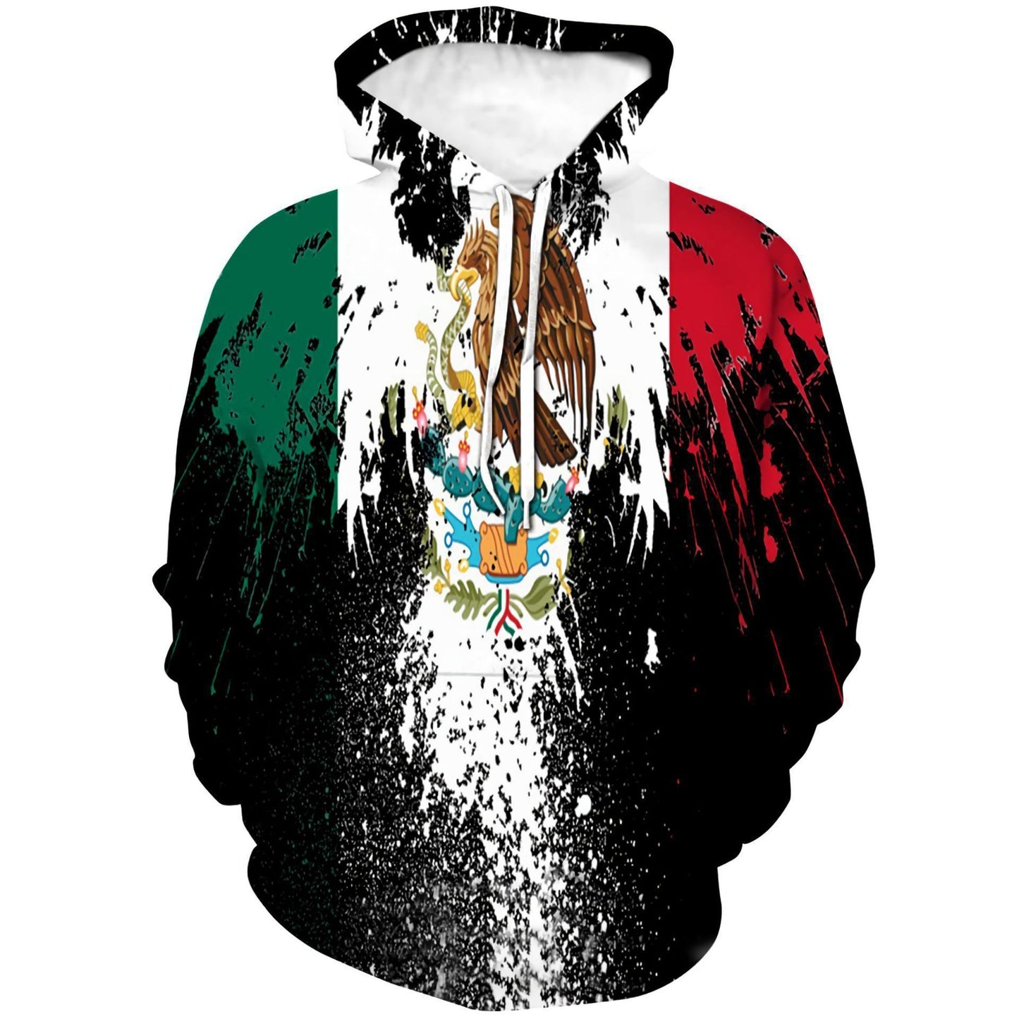 Mexico 3d Printing Flag Of Mexico Eagle Men Pullover Hoodie