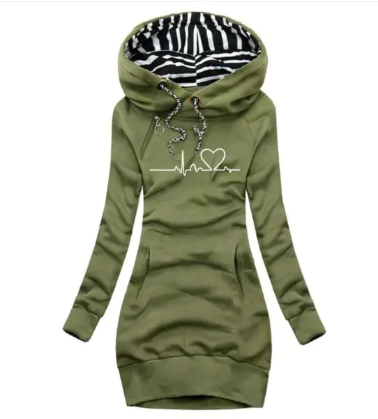 Chic Hooded Sweatshirt Dress