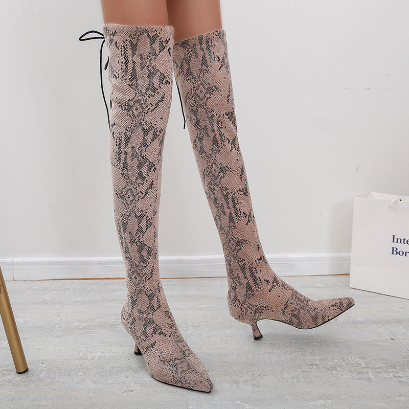 Pointed Over The Knee High Top Fashion Boots