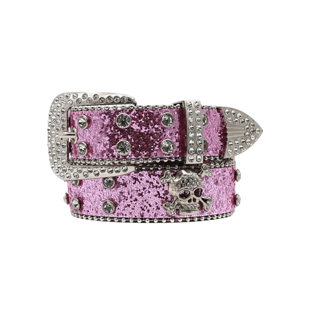 Glitzy Skull Fashion Belt