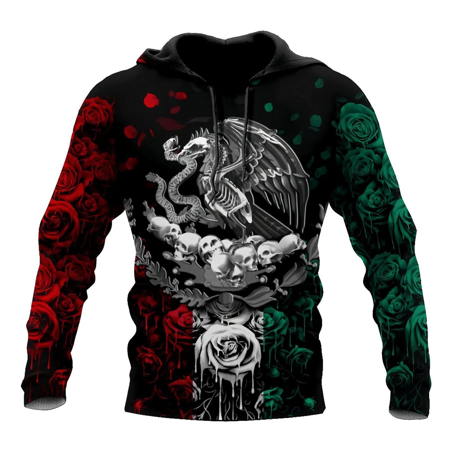 Mexico 3d Printing Flag Of Mexico Eagle Men Pullover Hoodie