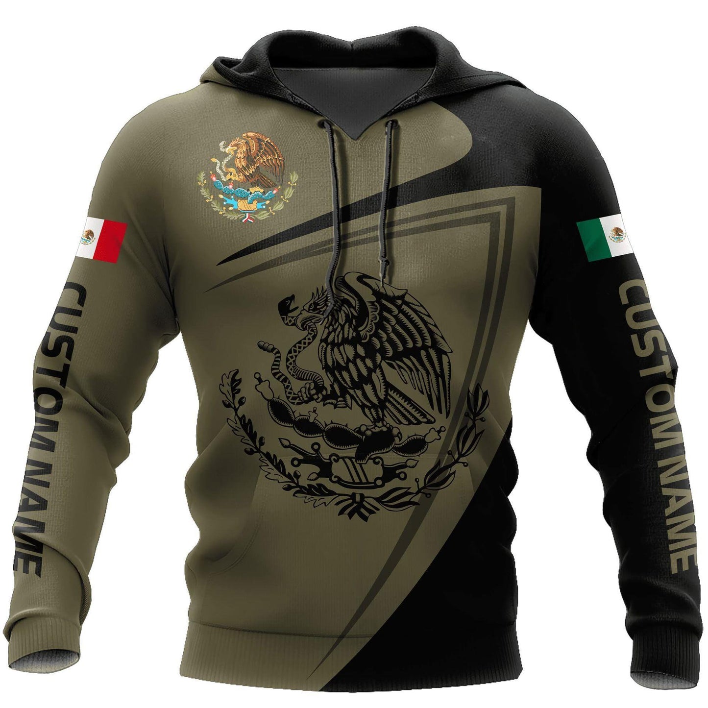 Mexico 3d Printing Flag Of Mexico Eagle Men Pullover Hoodie