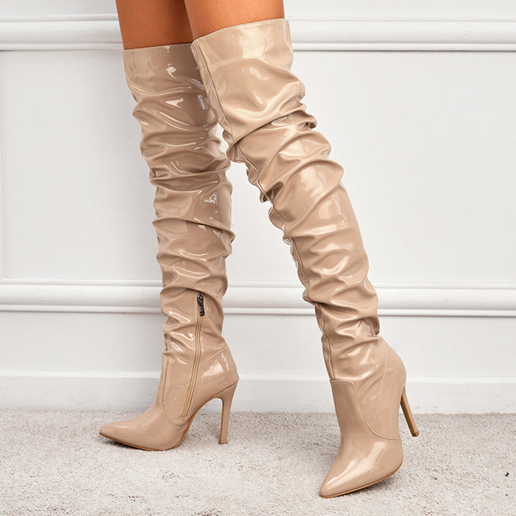 Knee High Long Boots Women Fashion Super High Heel Party Shoes