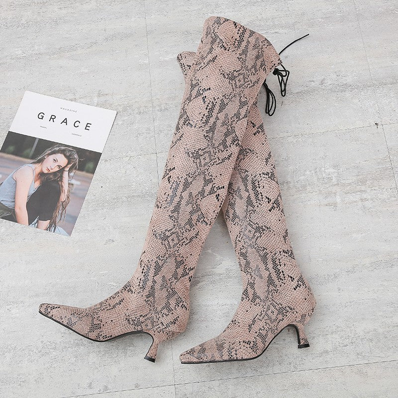 Pointed Over The Knee High Top Fashion Boots