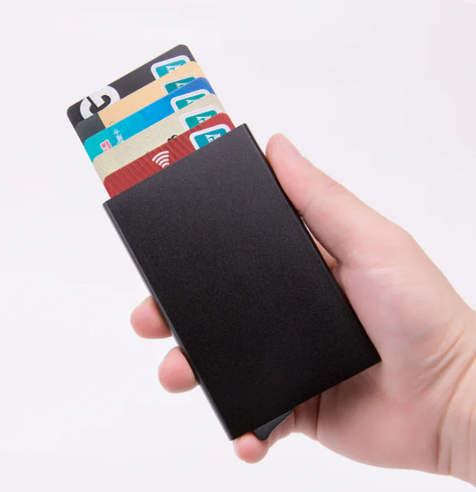 Men's RFID Slim Carbon Fiber Money Clip & Card Holder