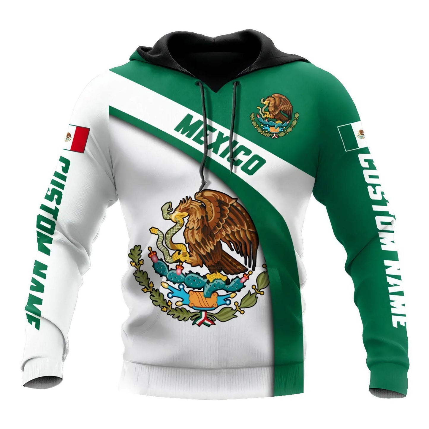 Mexico 3d Printing Flag Of Mexico Eagle Men Pullover Hoodie