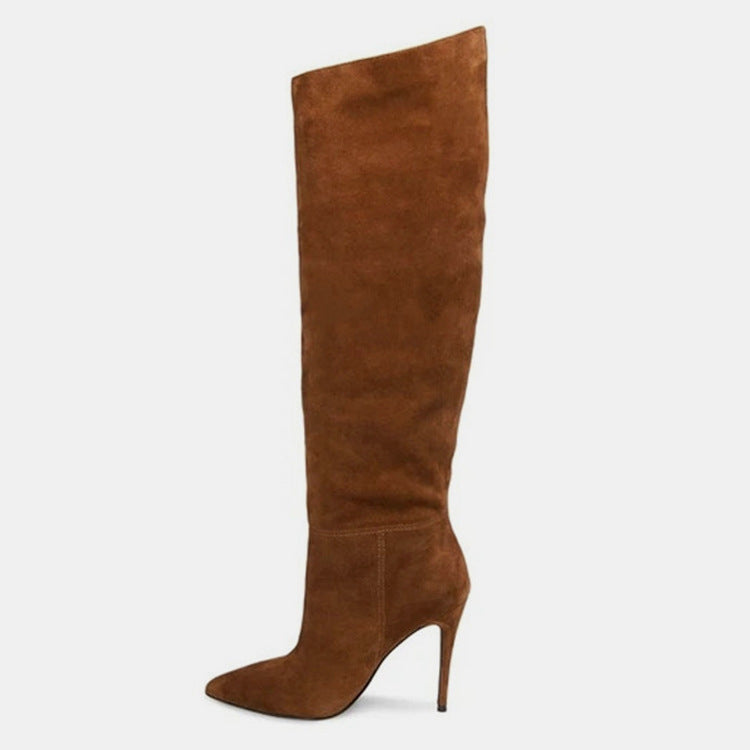 Stiletto Heels Pleated High Over The Knee Boots