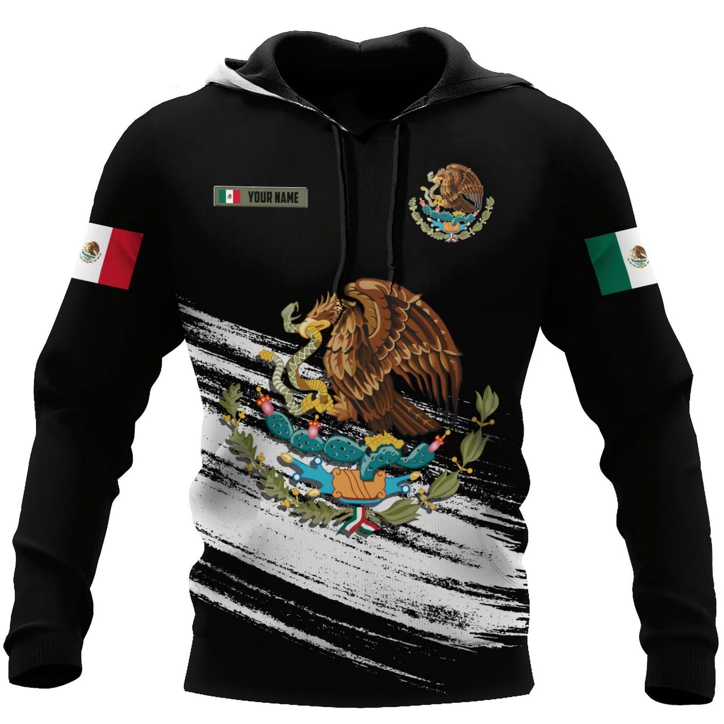 Mexico 3d Printing Flag Of Mexico Eagle Men Pullover Hoodie