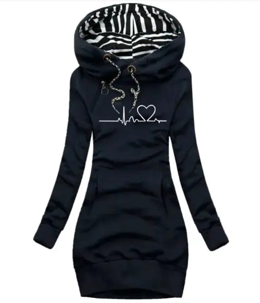 Chic Hooded Sweatshirt Dress