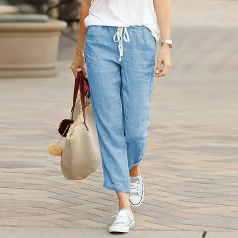 Summer Elegance Drawstring Trousers