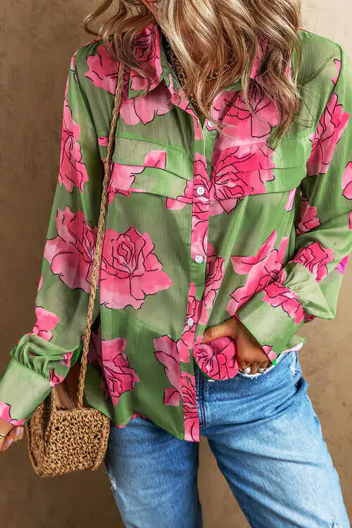 Floral Elegance Long Sleeve Shirt