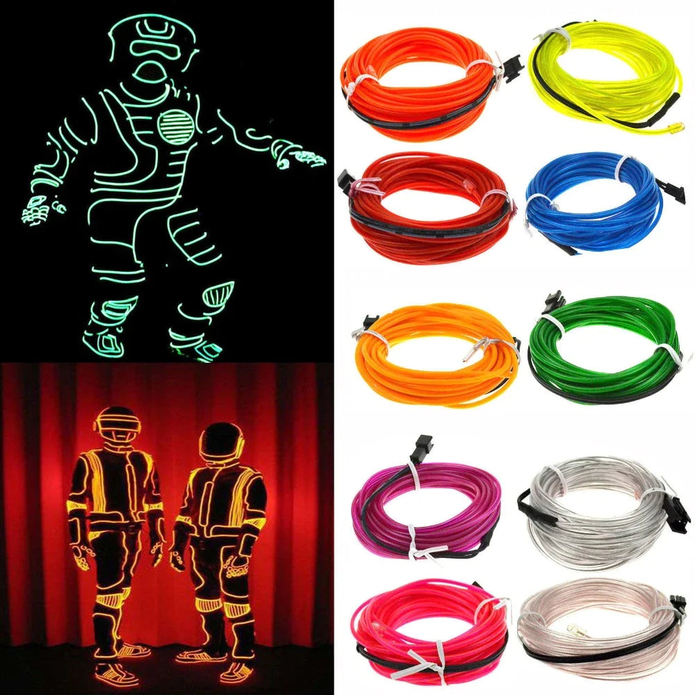 Glowing EL Wire Neon Tube Strings for Decor with Controller