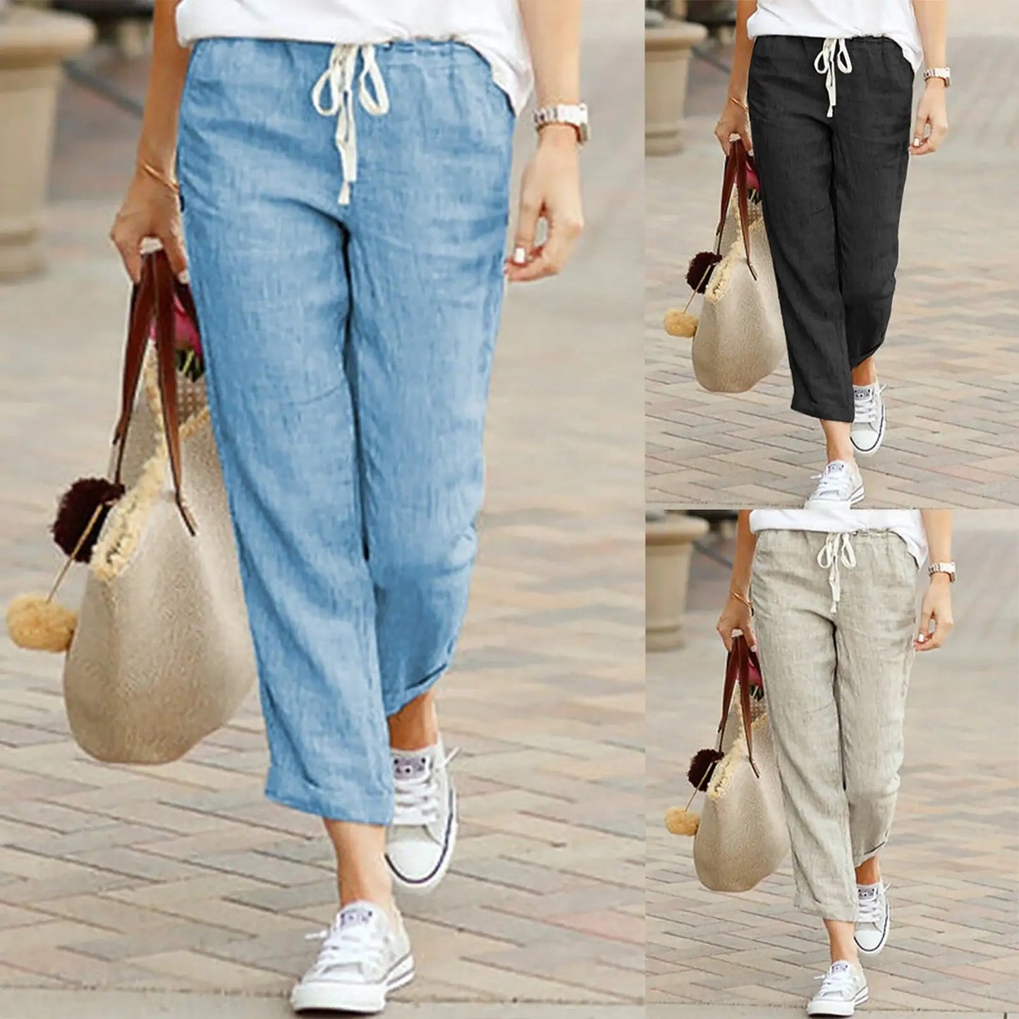 Summer Elegance Drawstring Trousers