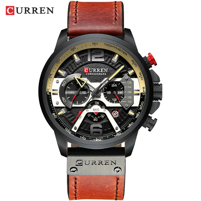 Tactical Elegance Leather Watch