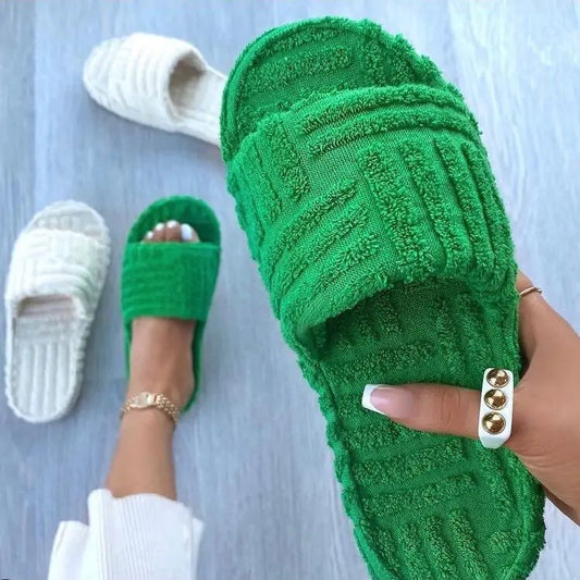 Ladies' Plush Slip-On Slippers