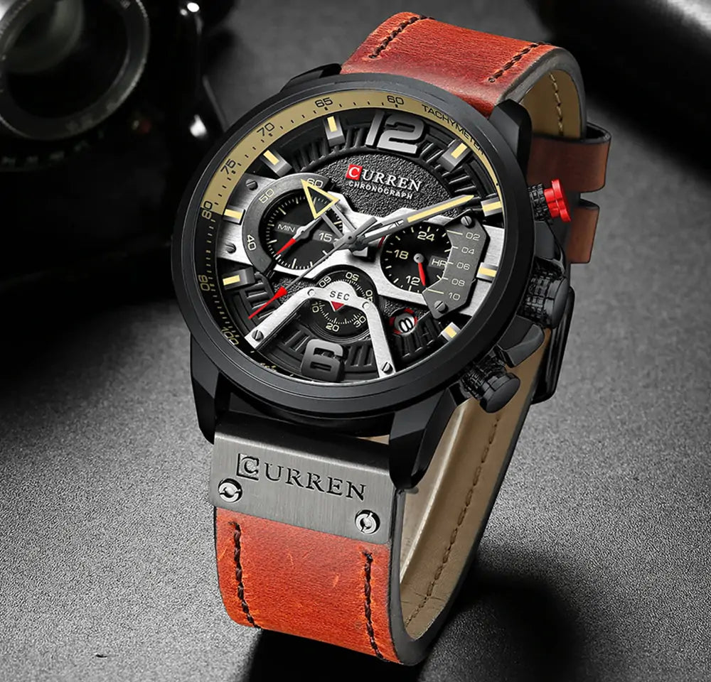 Tactical Elegance Leather Watch