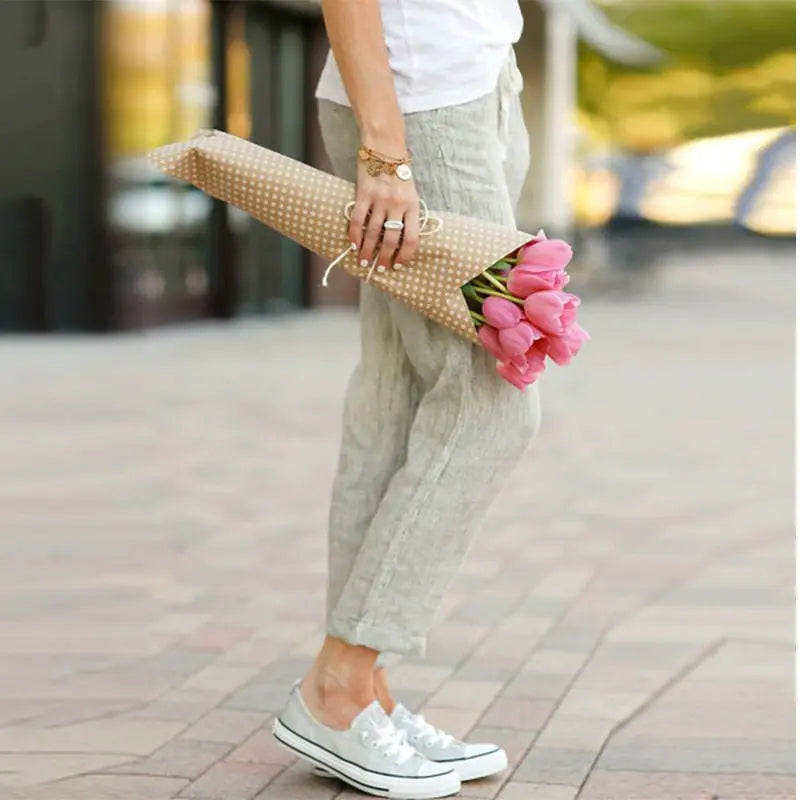 Summer Elegance Drawstring Trousers