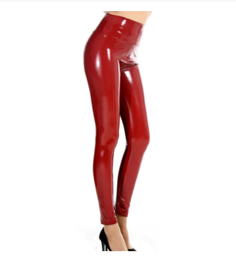 Glossy Latex Leather Leggings