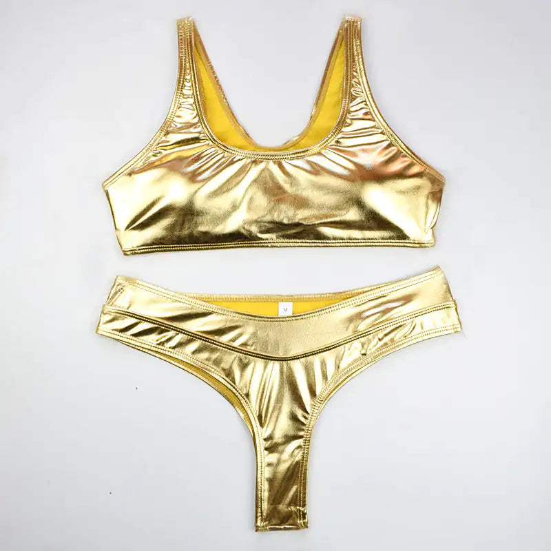 Glam Gold & Silver Metallic Swimsuit