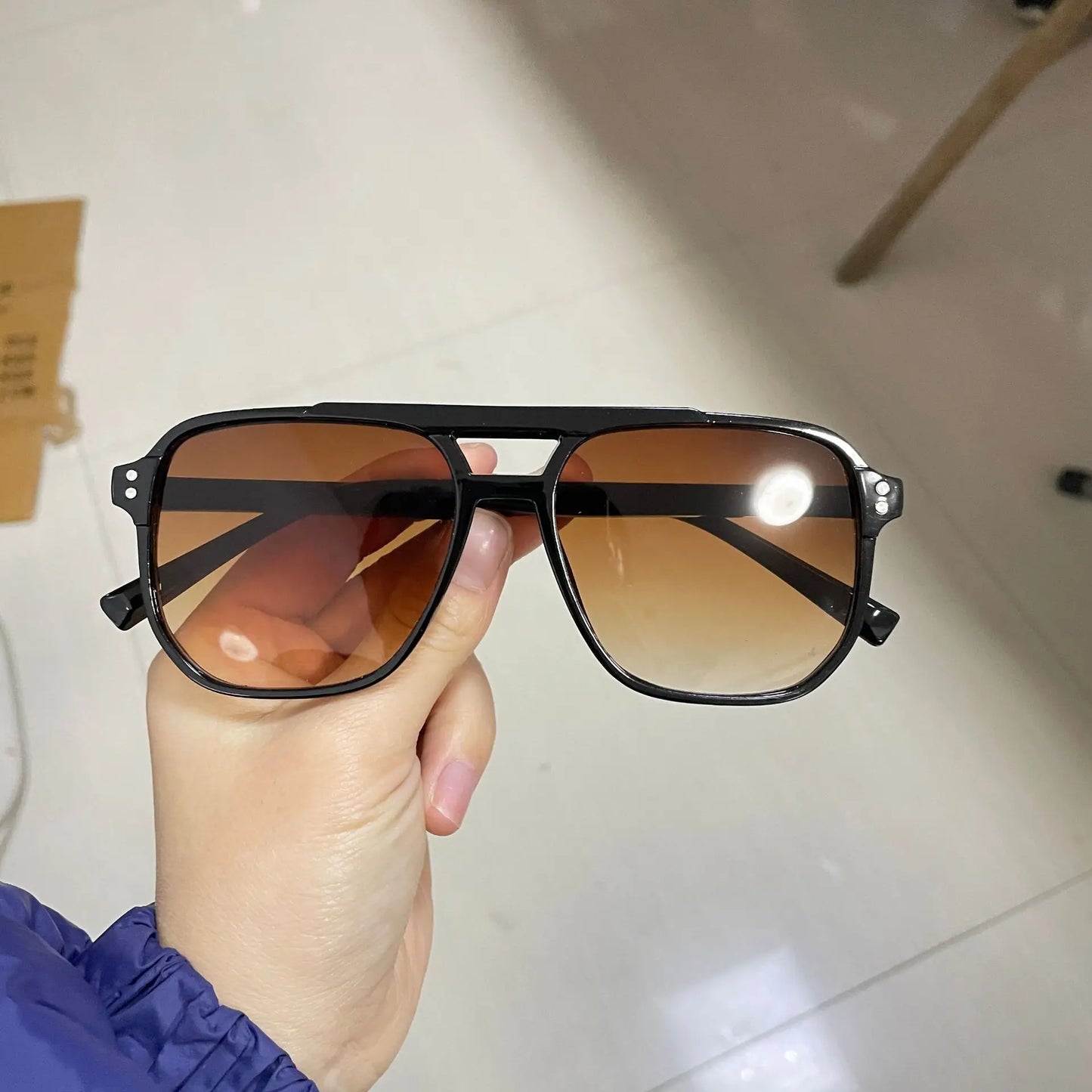 Vintage Men Women Big Sunglasses Men Square Shades Brand Designer Unisex Sun Glasses Black Lense Male Female Sunglasses UV400