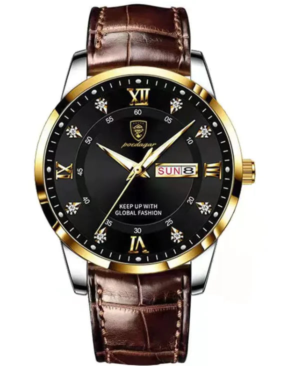 Luminous Men's Waterproof Dual Calendar Watch