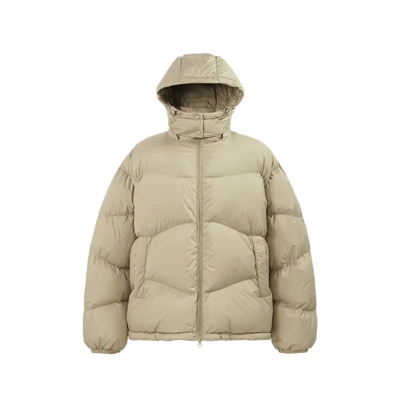 Thin And Portable Puff Down Jacket Solid Color Hooded