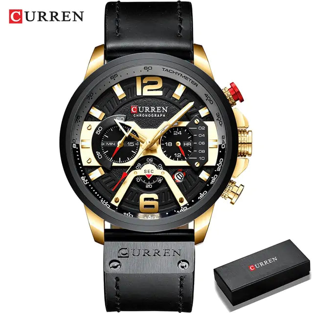 Tactical Elegance Leather Watch