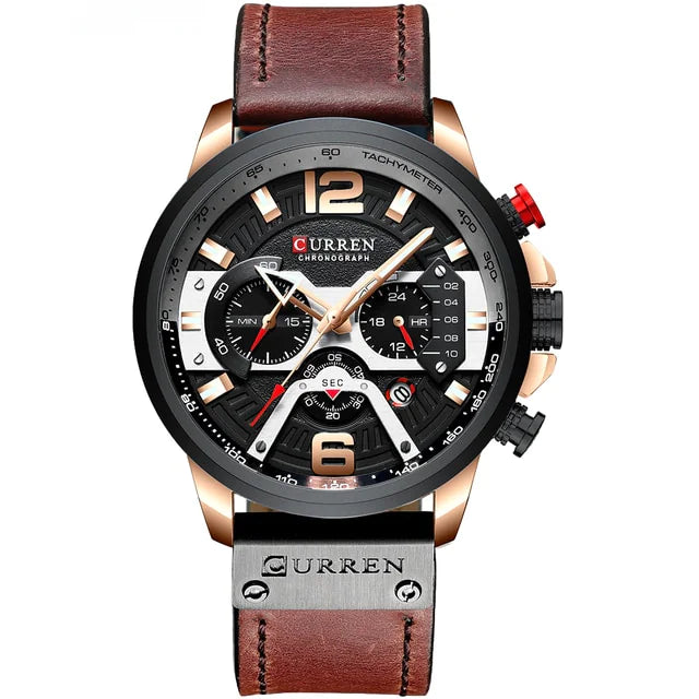 Tactical Elegance Leather Watch