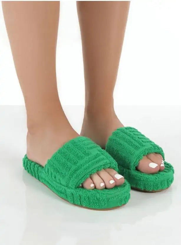 Ladies' Plush Slip-On Slippers