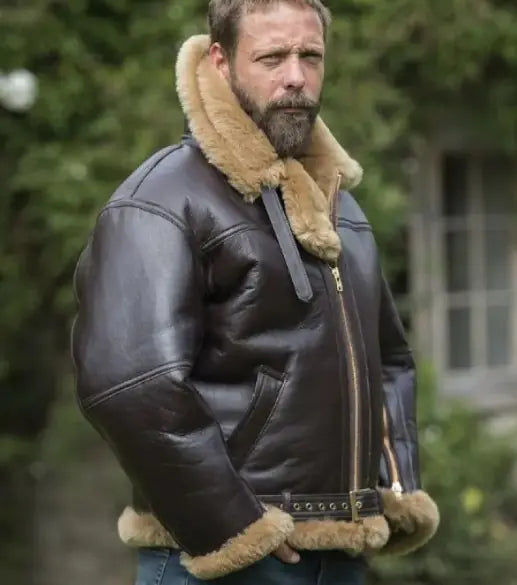 Men's Stylish Winter Fur-Lined Leather Jacket