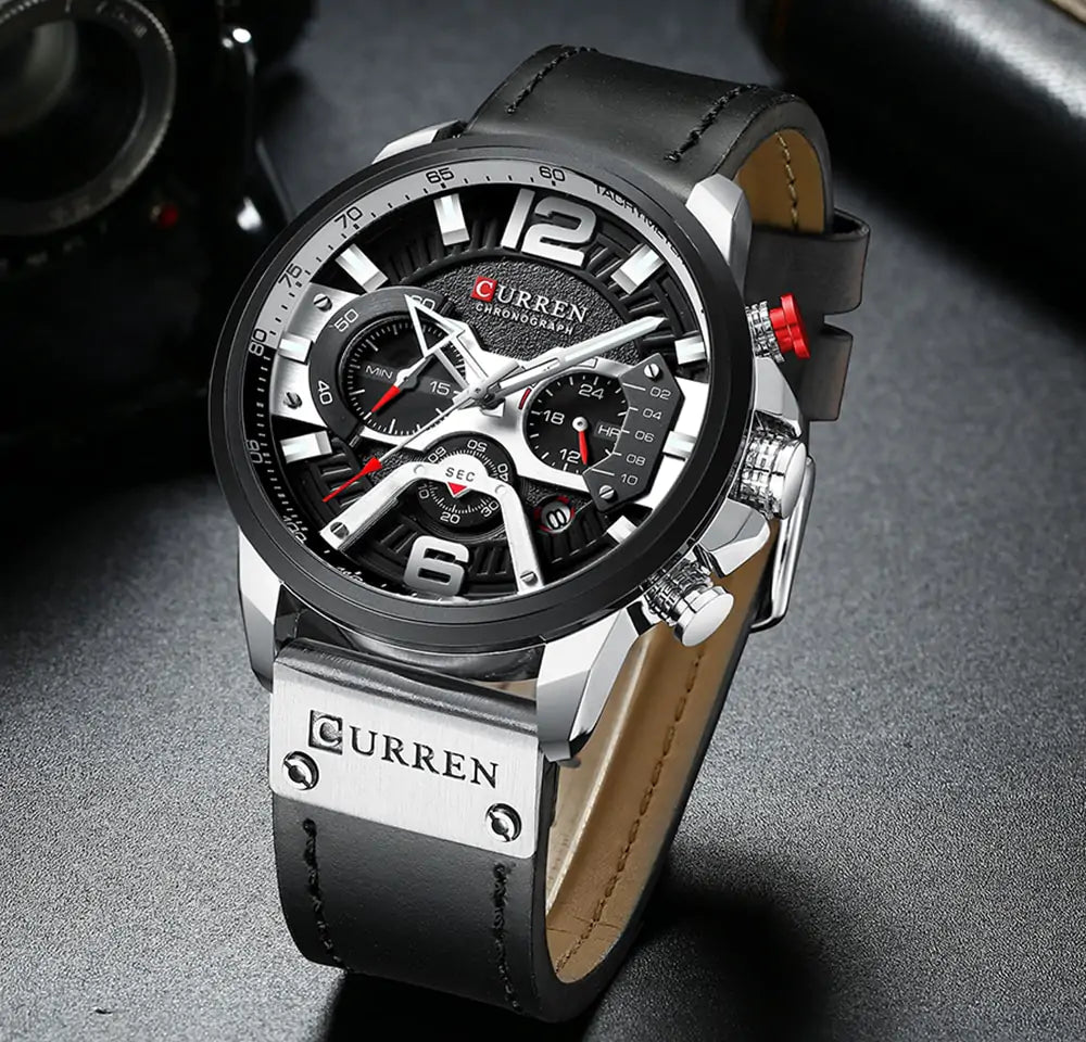 Tactical Elegance Leather Watch