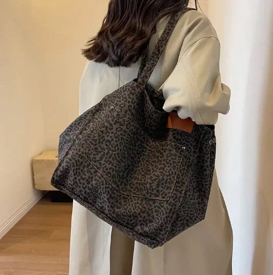 Urban Leopard Canvas Tote