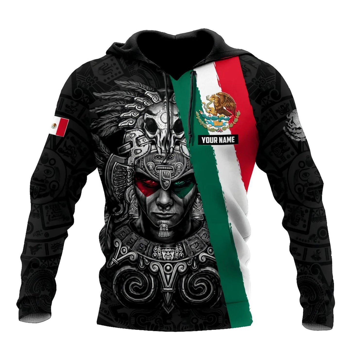 Mexico 3d Printing Flag Of Mexico Eagle Men Pullover Hoodie