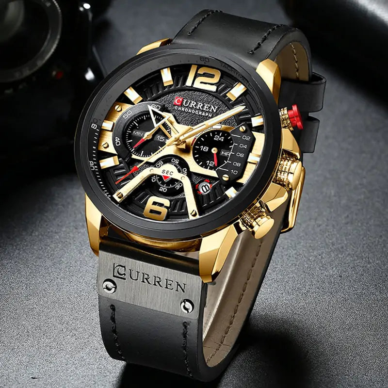 Tactical Elegance Leather Watch