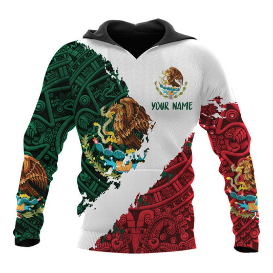 Mexico 3d Printing Flag Of Mexico Eagle Men Pullover Hoodie