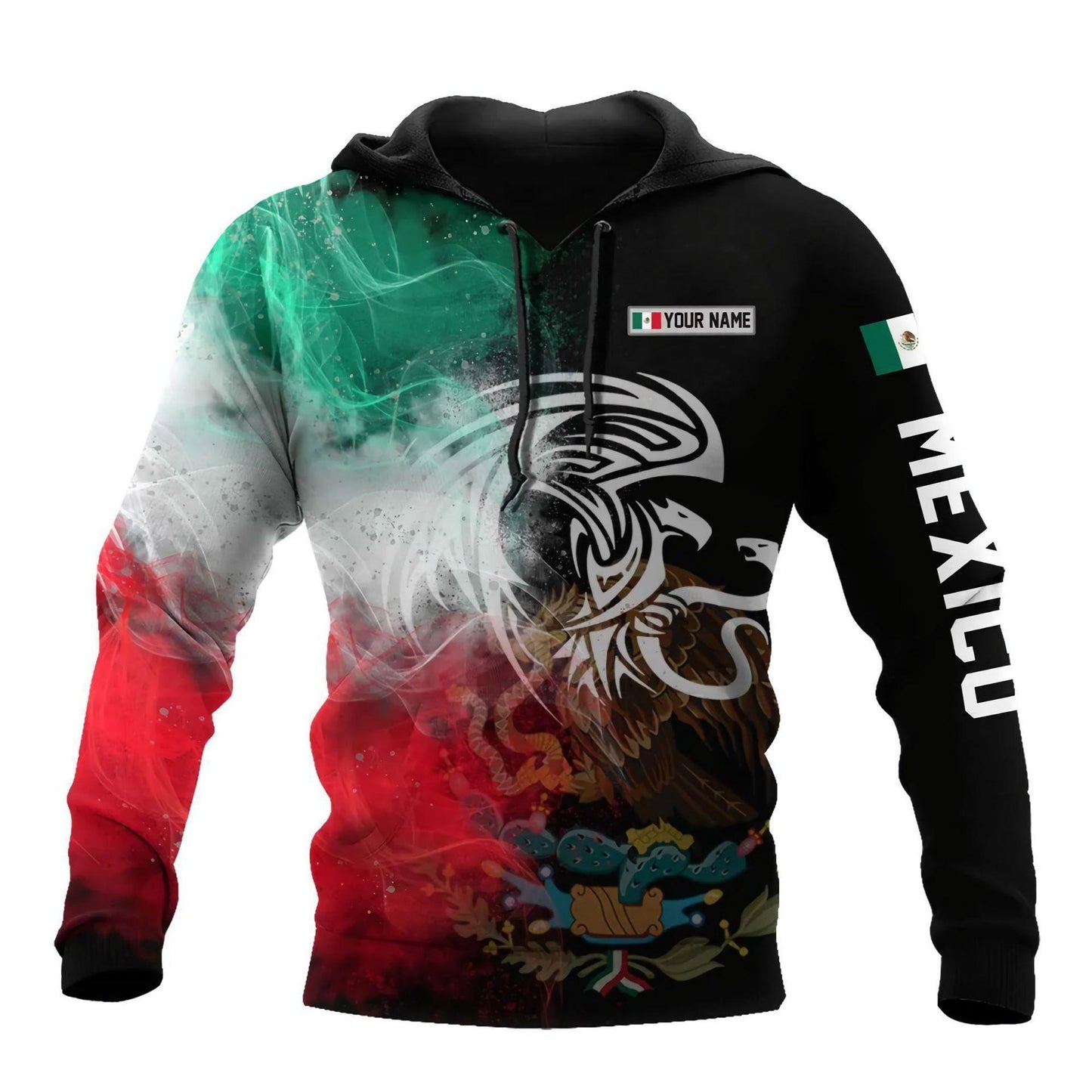 Mexico 3d Printing Flag Of Mexico Eagle Men Pullover Hoodie