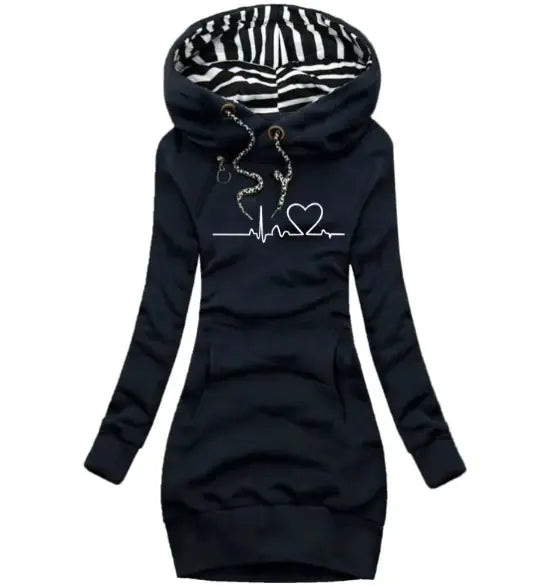 Chic Hooded Sweatshirt Dress