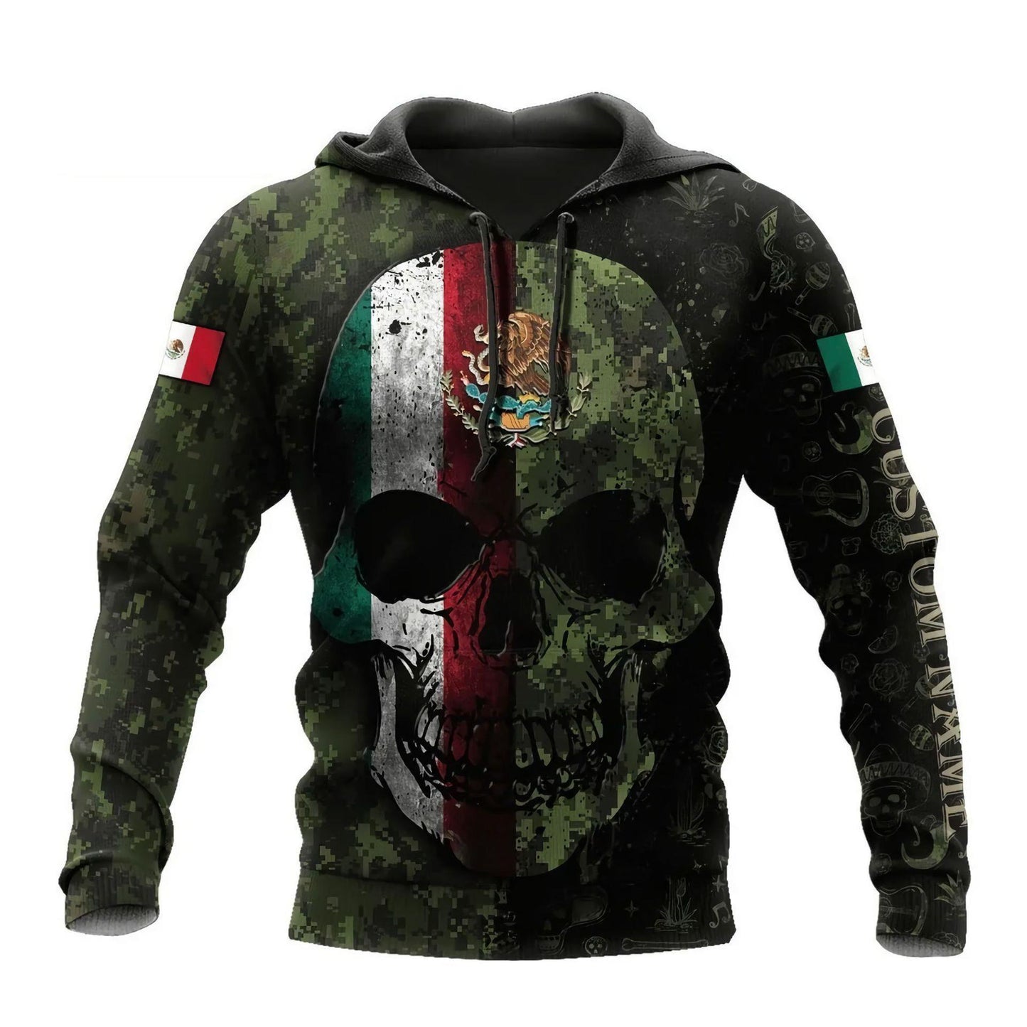 Mexico 3d Printing Flag Of Mexico Eagle Men Pullover Hoodie