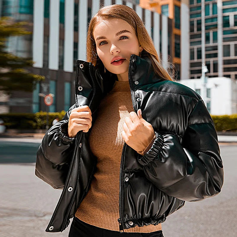 Chic Winter PU Leather Jackets