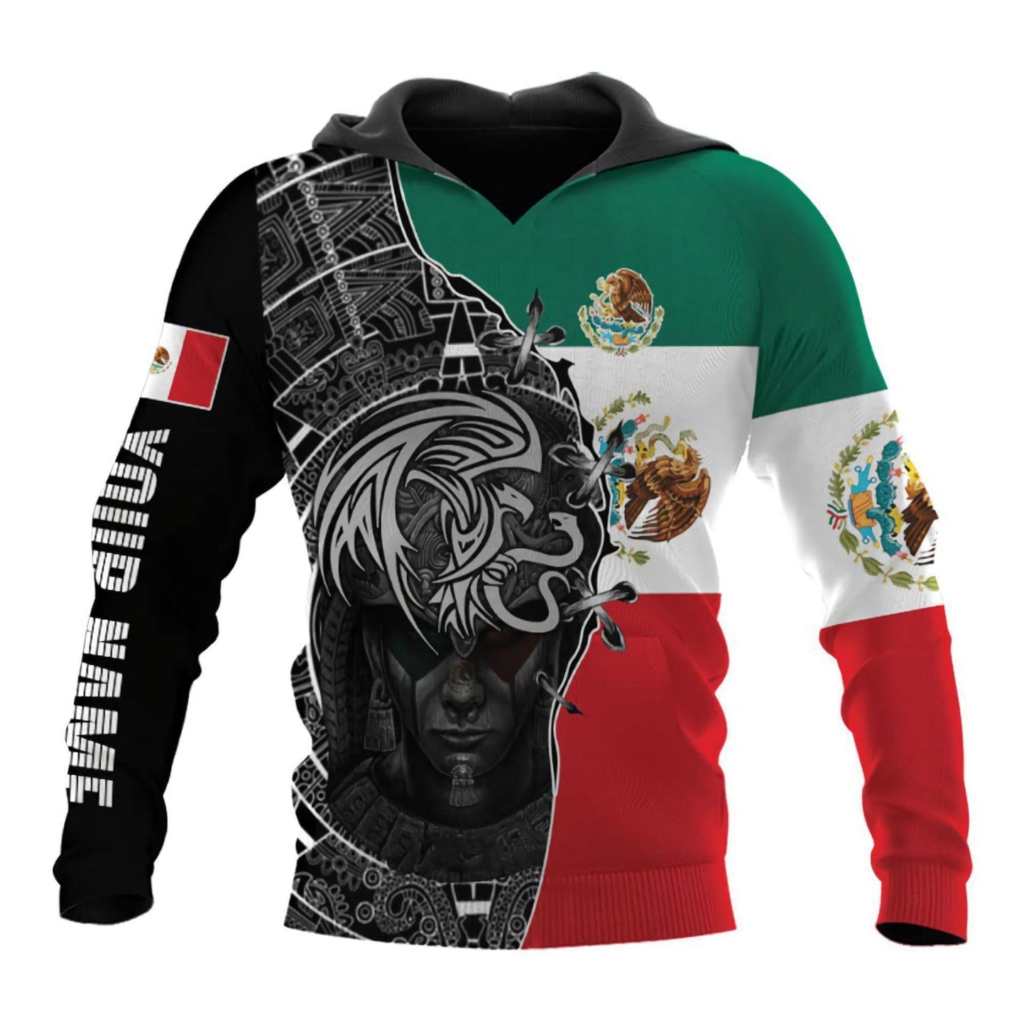 Mexico 3d Printing Flag Of Mexico Eagle Men Pullover Hoodie