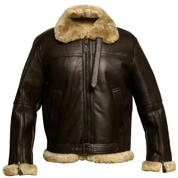 Men's Stylish Winter Fur-Lined Leather Jacket