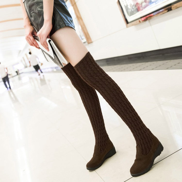 High Flat Over-the-knee Stretch Martin Boots