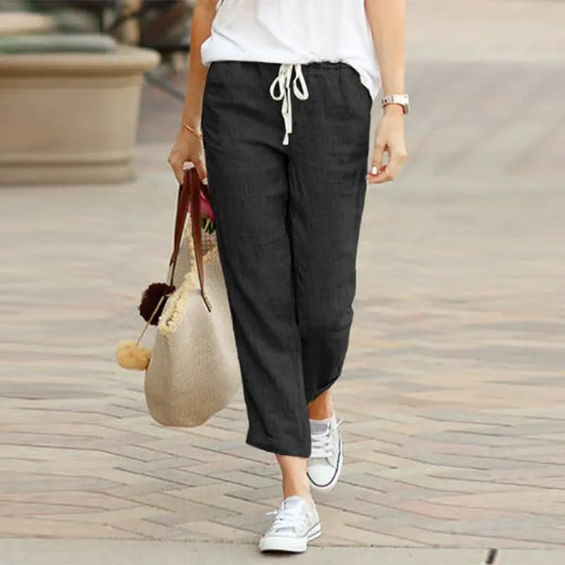 Summer Elegance Drawstring Trousers