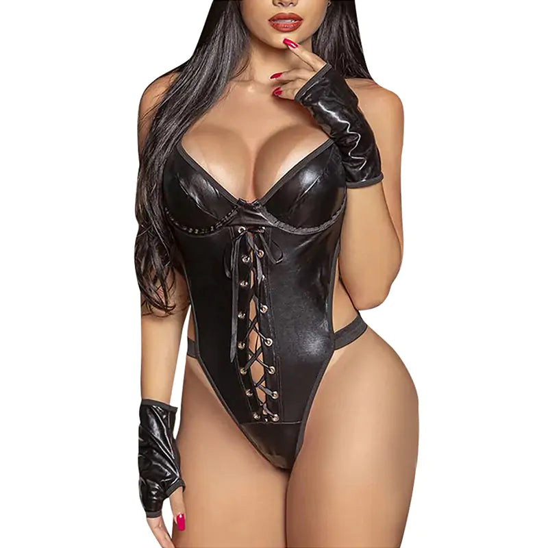 Latex & Leather Seductive Bodysuit