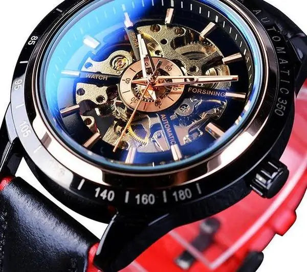 Forsining Scarlet Leather Timepiece