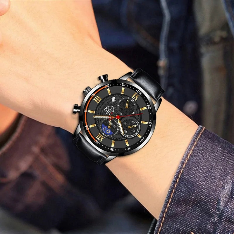 Gent's Classic Leather Timepiece