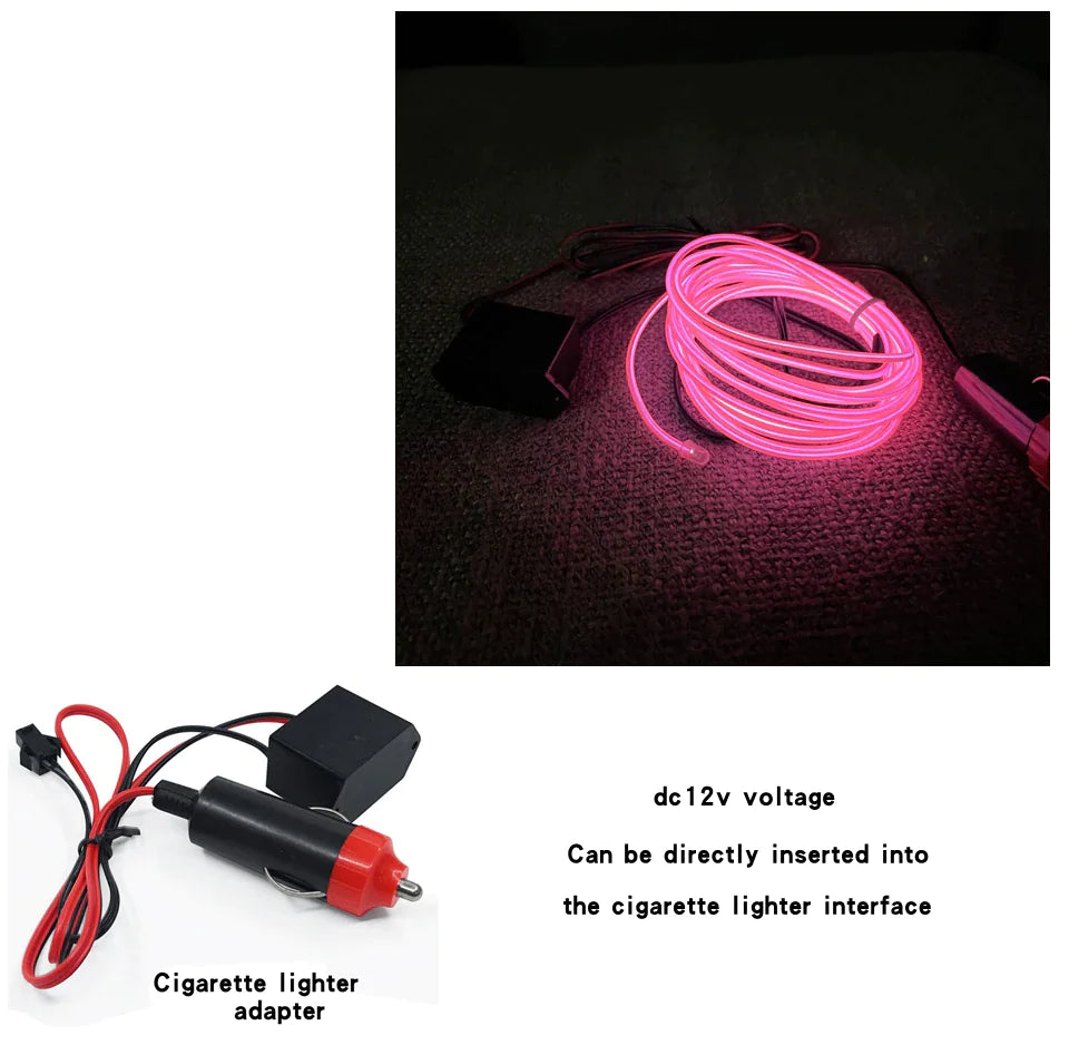 Glowing EL Wire Neon Tube Strings for Decor with Controller