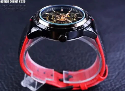 Forsining Scarlet Leather Timepiece